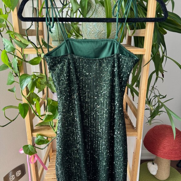 Green Sequence Dress - Picture 2 of 3